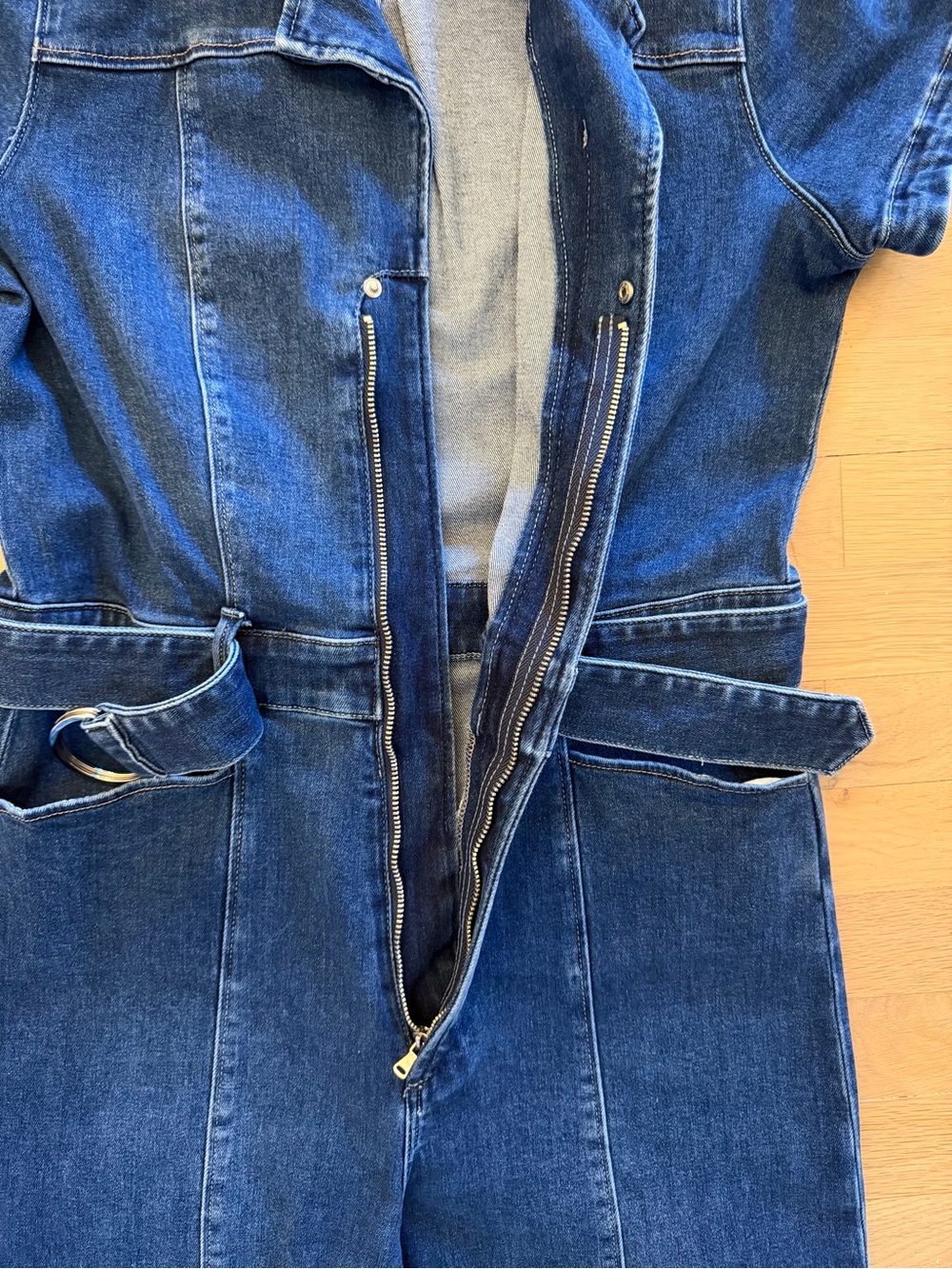 PAIGE Anessa Jumpsuit in Deep Indigo w Wide-Leg (Sz 8) - Picture 9 of 9